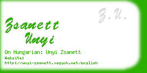 zsanett unyi business card